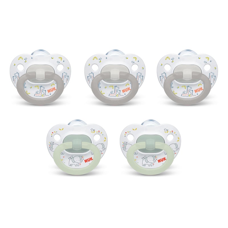 NUK Comfy Orthodontic Pacifiers for 0-6 Months â€“ BPA-Free, 5-Pack, Soft & Durable Design for Baby Comfort - Image 1