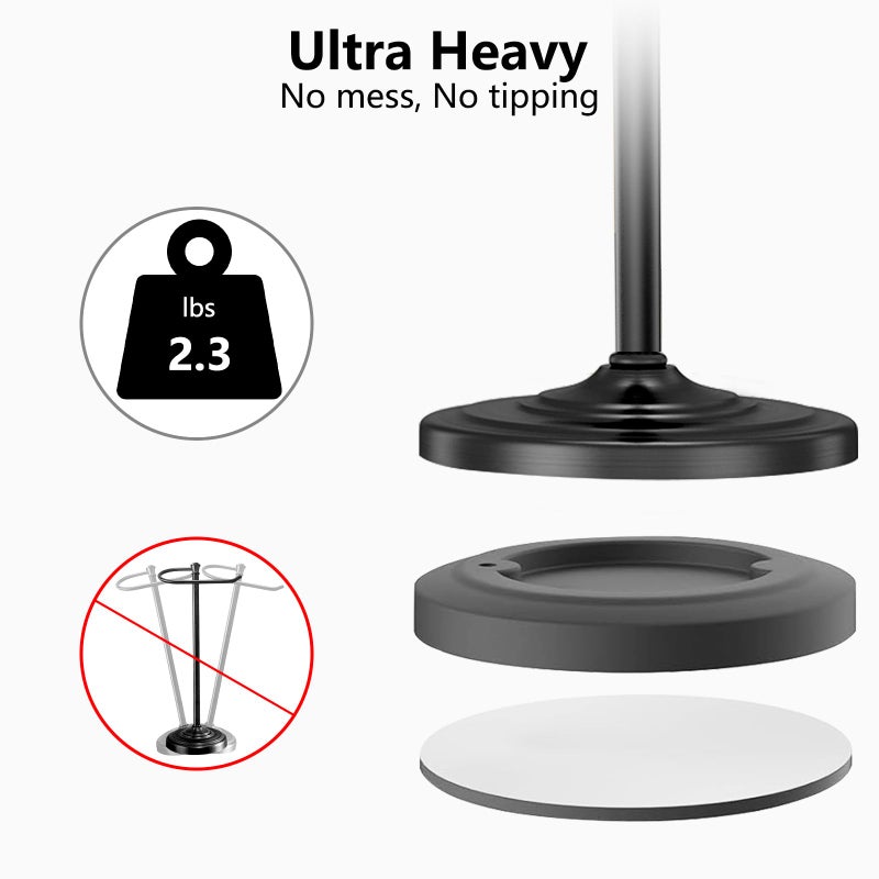 UNCONSIL Black Bath Hand Towel Holder Stand,Stainless Steel 16 Inch Free Standing Towel Rack,Heavy Weight Towel Bar for Bathroom Vanity Countertop &Kitchen - Image 4