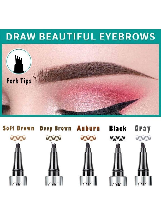 Linble 5 Colors Hair-like Strokes Eyebrow Pen, Mimics Natural Eyebrow Liquid Microfilling, Eye Brow Makeup by “Linble” (#5 Gray) - Image 2