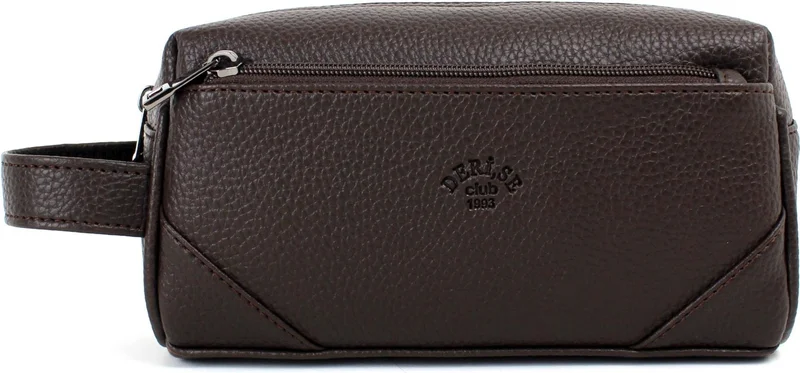 ديرسي كلوب Men's Brown Handbag, Cosmetics, Shaving Bag, Travel, Clutch Bag, Men's Handbag