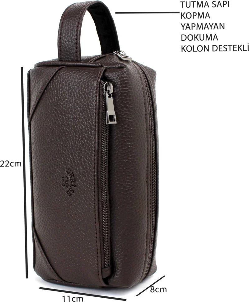 ديرسي كلوب Men's Brown Handbag, Cosmetics, Shaving Bag, Travel, Clutch Bag, Men's Handbag