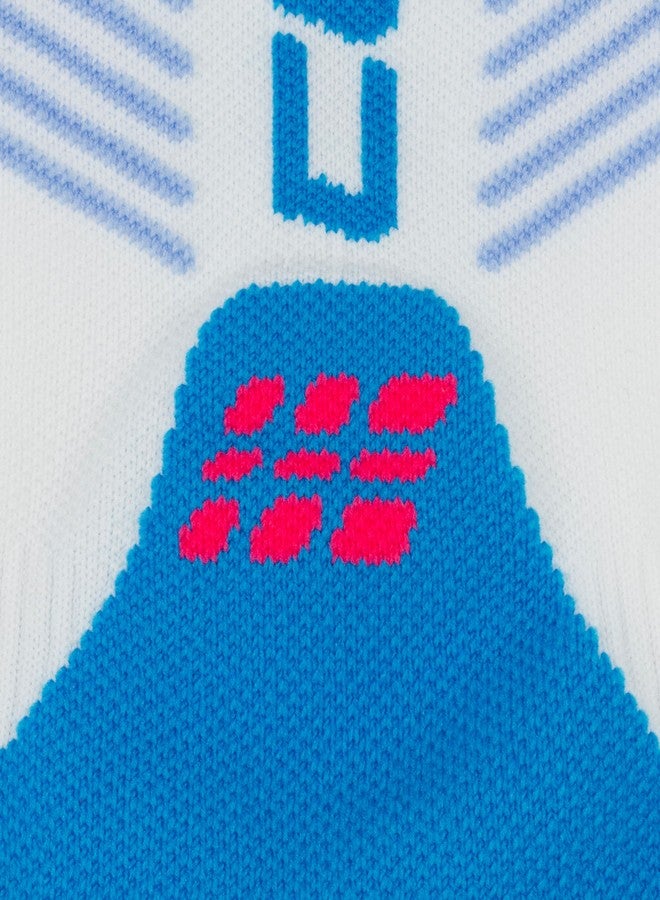 CEP Core Run Vertical Mid Cut Socks, White/Blue/Pink, Unisex, LG - Image 4