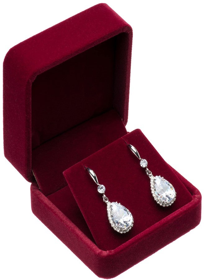 Giftop Velvet Earring Gift Boxes Jewelry Box (Red) - Image 1