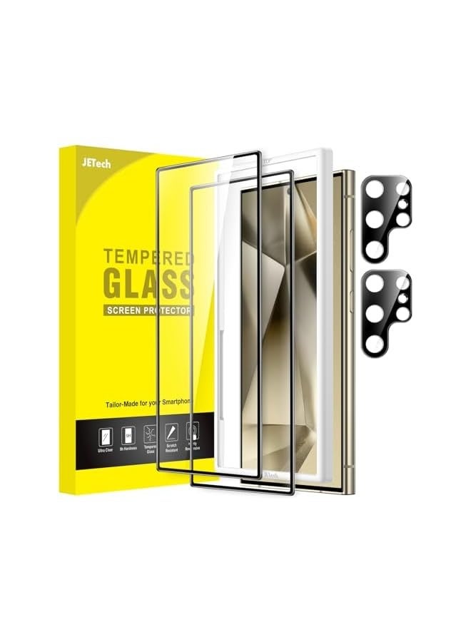 Jetech Screen Protector for Galaxy S24 Ultra 5G 6.8-Inch with Camera Lens Protector, Tempered Glass Film, Easy Installation Tool, Fingerprint ID Compatible, HD Clear, 2-Pack Each - Image 1