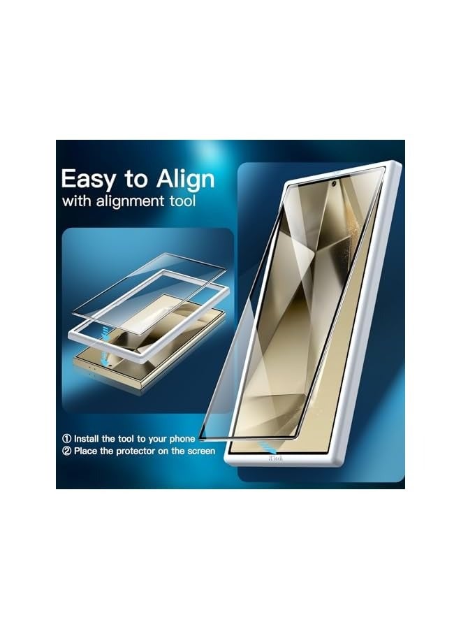 Jetech Screen Protector for Galaxy S24 Ultra 5G 6.8-Inch with Camera Lens Protector, Tempered Glass Film, Easy Installation Tool, Fingerprint ID Compatible, HD Clear, 2-Pack Each - Image 4