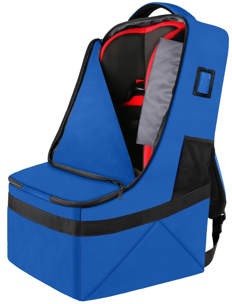 YOREPEK Car Seat Travel Bag, Padded Car Seats Backpack for Air Travel, Heavy Duty Carseat Travel Bag for Airplane, Airport Gate Check Bag (Blue) - Image 1