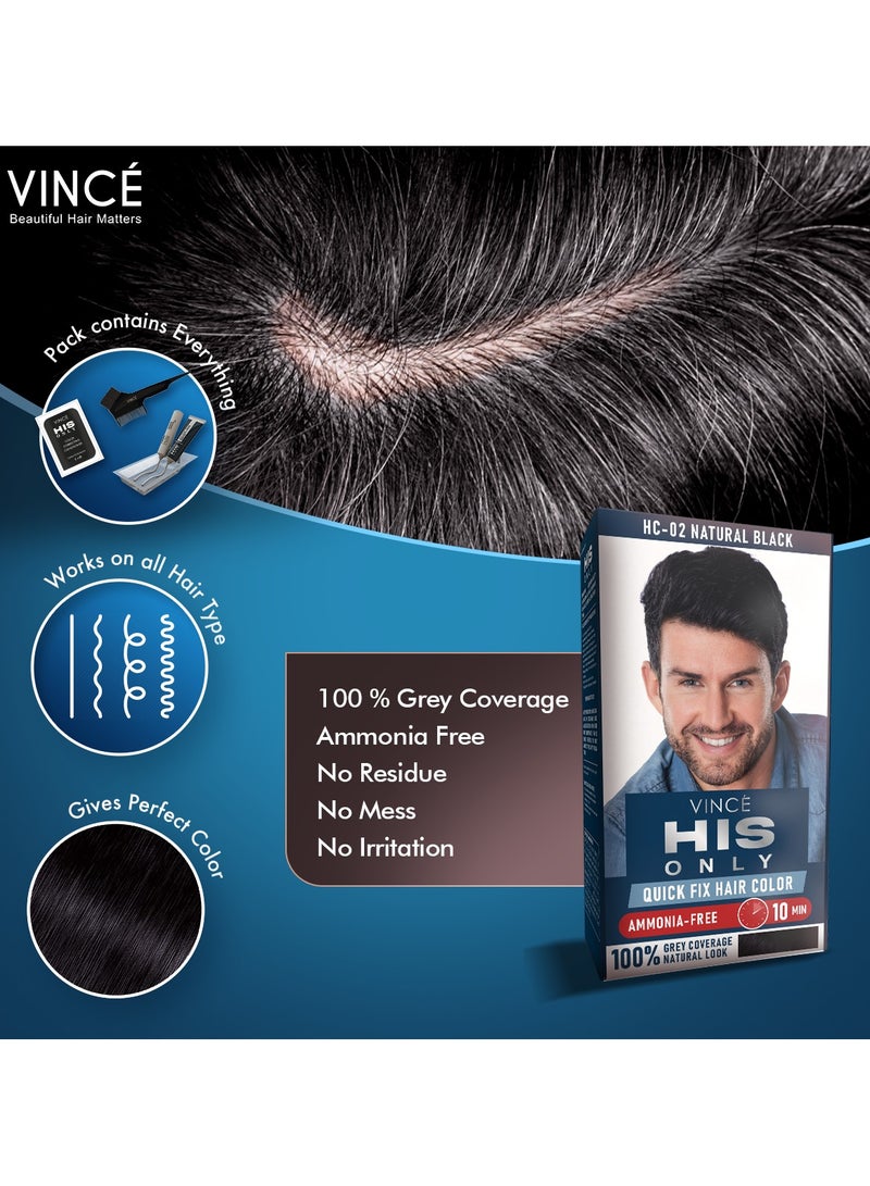 فينس صبغة شعر للرجال (HC-02) - أسود طبيعي - خالية من الأمونيا، تغطية 100% للشعر الرمادي، غنية بزيت الزيتون والأفوكادو - تضيف نعومة ولمعانًا - لطيفة وسريعة وطويلة الأمد لجميع أنواع الشعر - Image 4