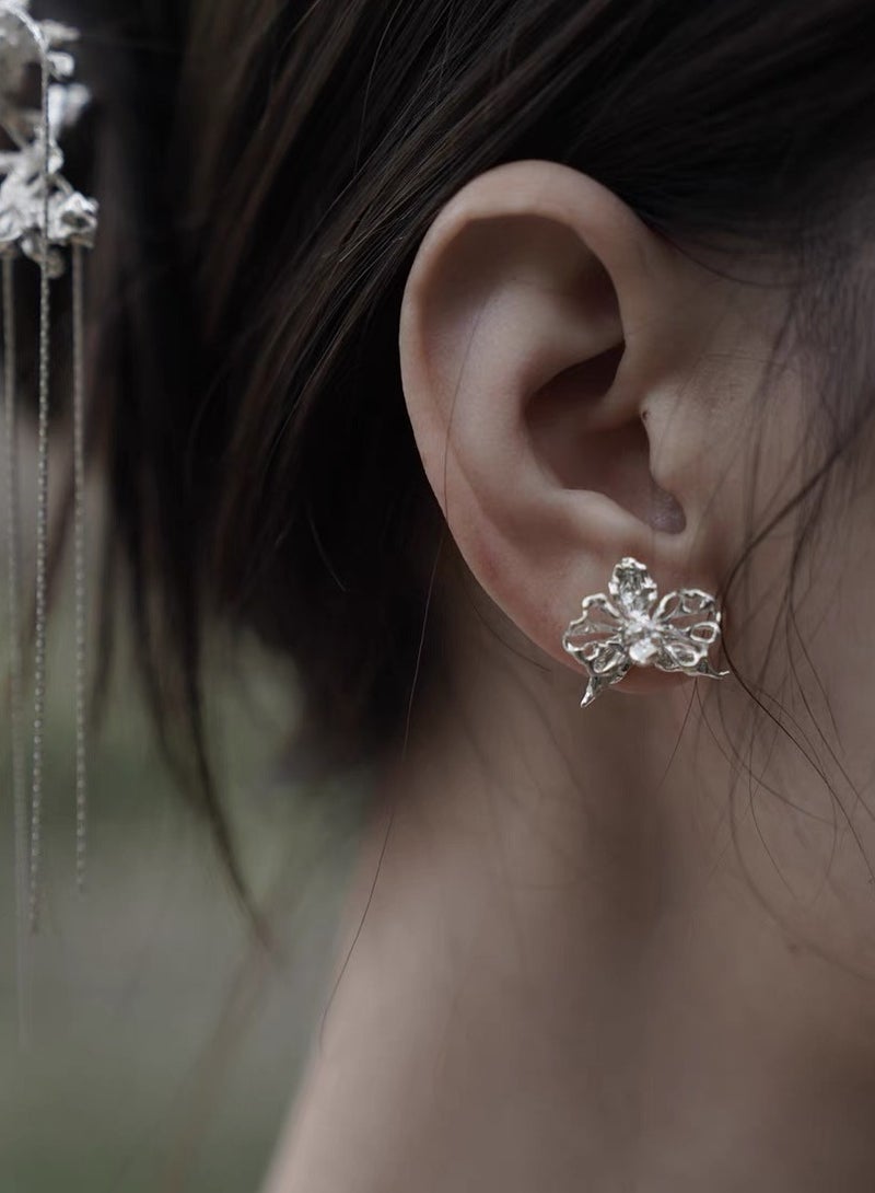 چينيرال براند أقراط WIZARDLAD للنحت الشمعي المصمم الصيني (فالاينوبسيس) من الفضة عيار 925 - Image 2