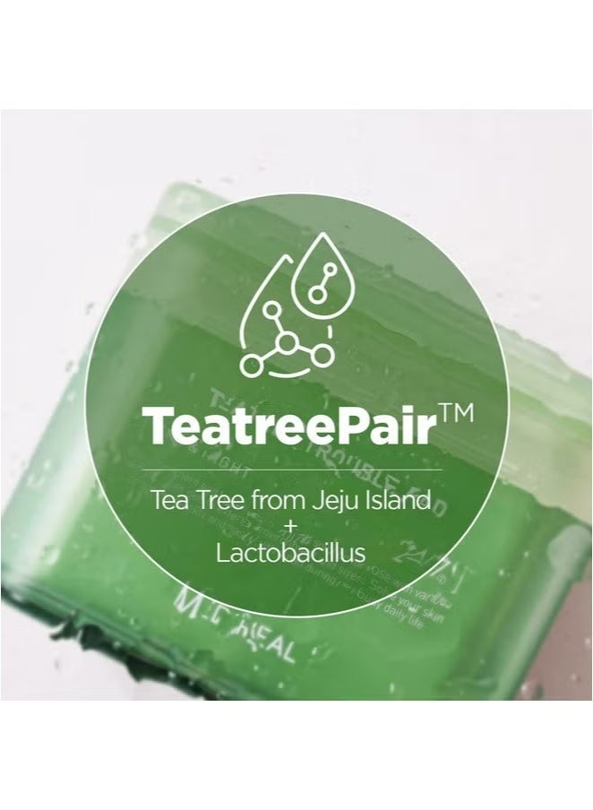 MEDIHEAL Teatree Trouble Facial Toner Pads with Tea Tree & Lactobacillus - Soothing Cotton Pads for Sensitive & Acne Prone Skin - Vegan Face Gauze, 100 Pads - Image 3