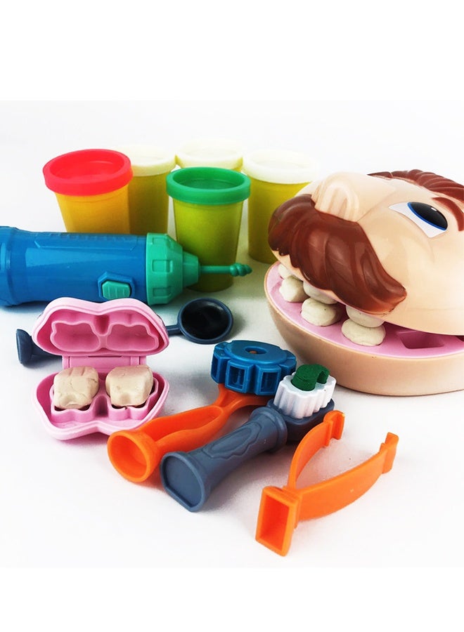أطفال طبيب الأسنان الصغير لعب العجينة مجموعة لعبة دكتور الحفر وملء Playset لعبة Playdough مجموعة، دكتور DIY لعبة Playset للأطفال الصغار 3 سنوات وما فوق، الفن والحرف الهدية مع القوالب، النماذج - Image 3