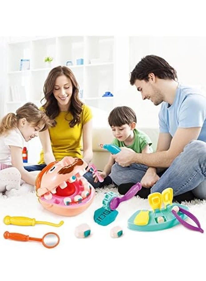 أطفال طبيب الأسنان الصغير لعب العجينة مجموعة لعبة دكتور الحفر وملء Playset لعبة Playdough مجموعة، دكتور DIY لعبة Playset للأطفال الصغار 3 سنوات وما فوق، الفن والحرف الهدية مع القوالب، النماذج - Image 4