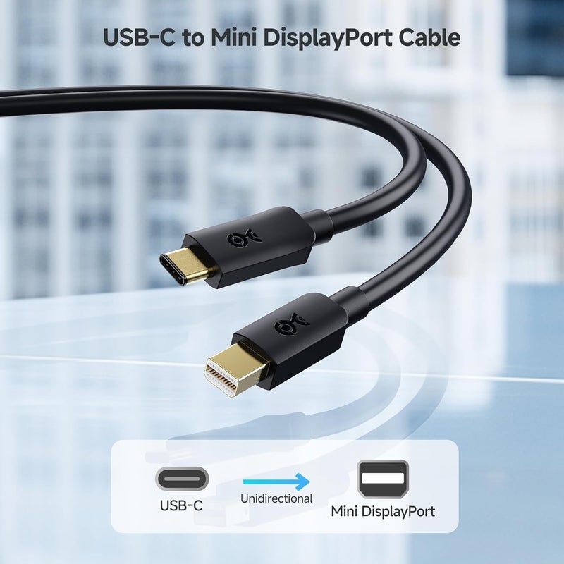 CableMatters Unidirectional USB C to Mini DisplayPort Cable - 6ft, (USB C to Mini DP Cable) Supporting 4K 60Hz - Not Compatible with USBC or Thunderbolt 3 Storage, Not for Thunderbolt/USBC Monitor - Image 2