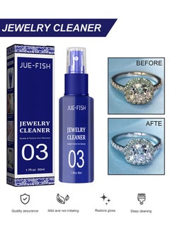 JUE-FISH 50ML Jewelry Cleaning Agent - Silver Jewelry Cleaner Solution - Polish Silver Jewelry Cleaner - Jewelry Cleaner Solution - Quick Jewelry Cleaning Spray - Deep Cleaning  - Image 1