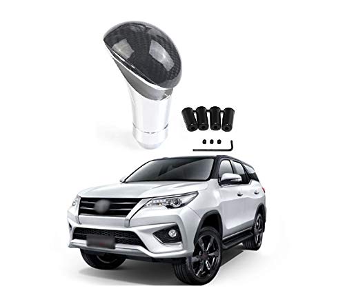 PRIKNIK Carbon Fiber Car Gear Shifter Lever Manual Modified Shifter Knob Handle Shift Lever Fit with 8mm 10mm 12mm Adapters Compatible with T-oyota F-ortuner - Image 1