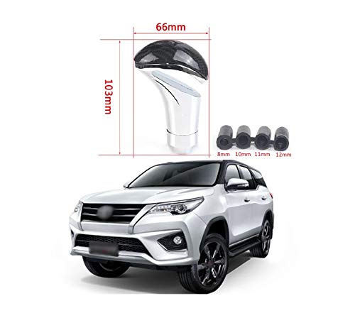 PRIKNIK Carbon Fiber Car Gear Shifter Lever Manual Modified Shifter Knob Handle Shift Lever Fit with 8mm 10mm 12mm Adapters Compatible with T-oyota F-ortuner - Image 3
