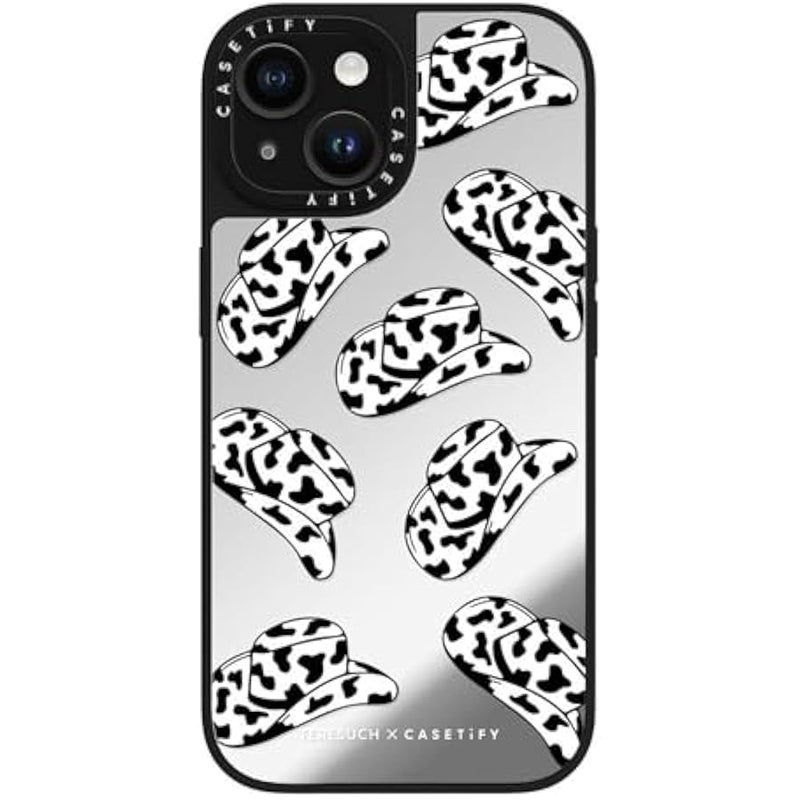 Casetify Mirror iPhone 15 Case 【Reflective / 4.9ft Drop Protection/Compatible with Magsafe】 - The Cowgirl - Silver on Black - Image 5