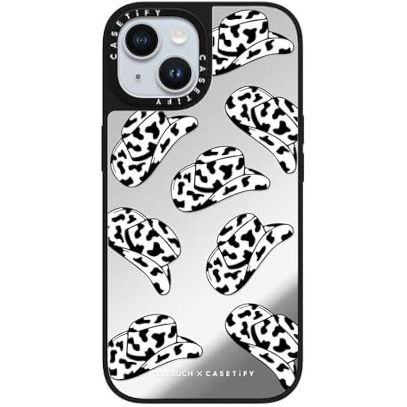 Casetify Mirror iPhone 15 Case 【Reflective / 4.9ft Drop Protection/Compatible with Magsafe】 - The Cowgirl - Silver on Black - Image 4