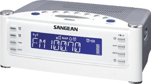 Sangean RCR-22 Atomic Clock with FM-RDS / AM / Aux-in Digital Tuning Clock Radio, silver, one size - Image 1