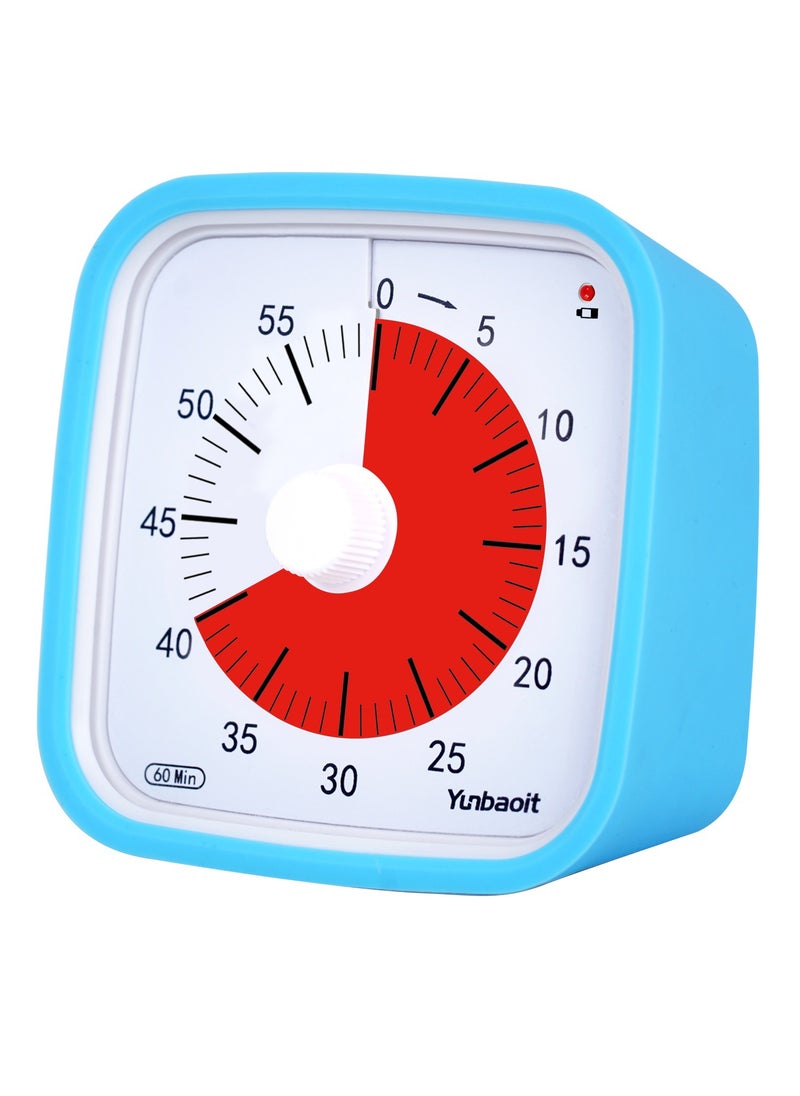 Generic - Cross-border children student learning time manager mute mechanical kitchen timer visual timer alarm clock BT01-blue red film - Image 1