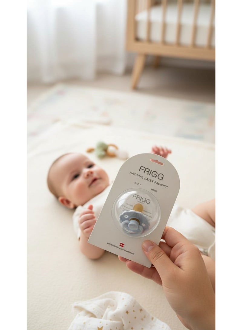 FRIGG Natural Latex Baby Pacifier | Size 2 (6–18 Months) | BPA-Free, Orthodontic Soother | Designed & Made in Denmark - Image 1