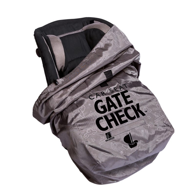 J.L. Childress Gate Check Bag for Car Seats - Travel Bag for Airplane, Fits All Baby & Infant Car Seats, Airport Accessories for Gate Check, Flying Essentials, Padded Backpack Straps - Deluxe, Grey - Image 1