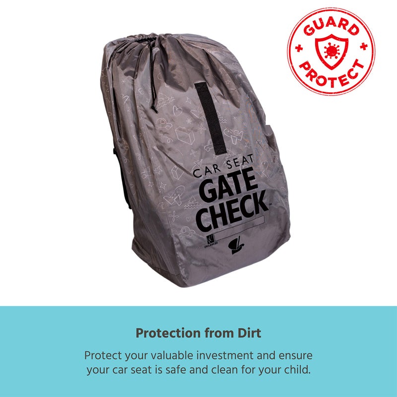J.L. Childress Gate Check Bag for Car Seats - Travel Bag for Airplane, Fits All Baby & Infant Car Seats, Airport Accessories for Gate Check, Flying Essentials, Padded Backpack Straps - Deluxe, Grey - Image 3