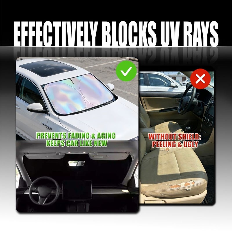 Universal Car Sun Visor Laser Shade Thick UV Thermal Scratch Resistant 145cm x 80cm - Image 5