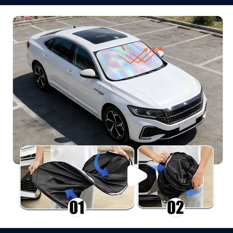 Universal Car Sun Visor Laser Shade Thick UV Thermal Scratch Resistant 145cm x 80cm - Image 4