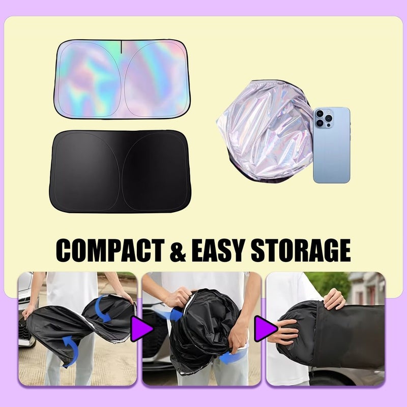Universal Car Sun Visor Laser Shade Thick UV Thermal Scratch Resistant 145cm x 80cm - Image 3