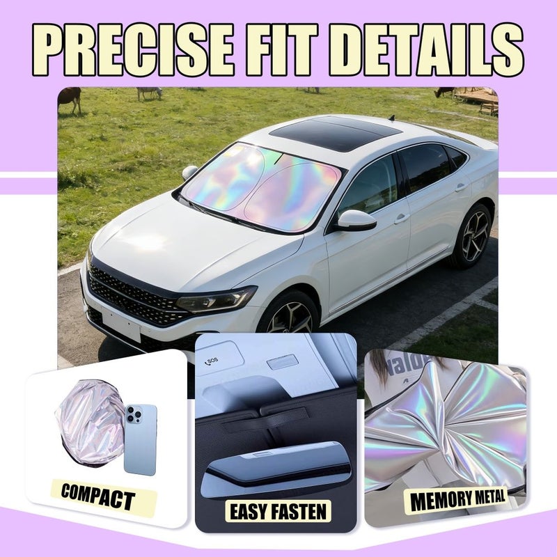 Universal Car Sun Visor Laser Shade Thick UV Thermal Scratch Resistant 145cm x 80cm - Image 1