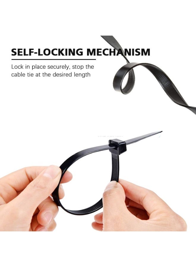 SUNSAR Cable Ties Black - 200 Pack 300mmx3.6mm Cable Ties, Home, Office, Garden Ties - Image 4