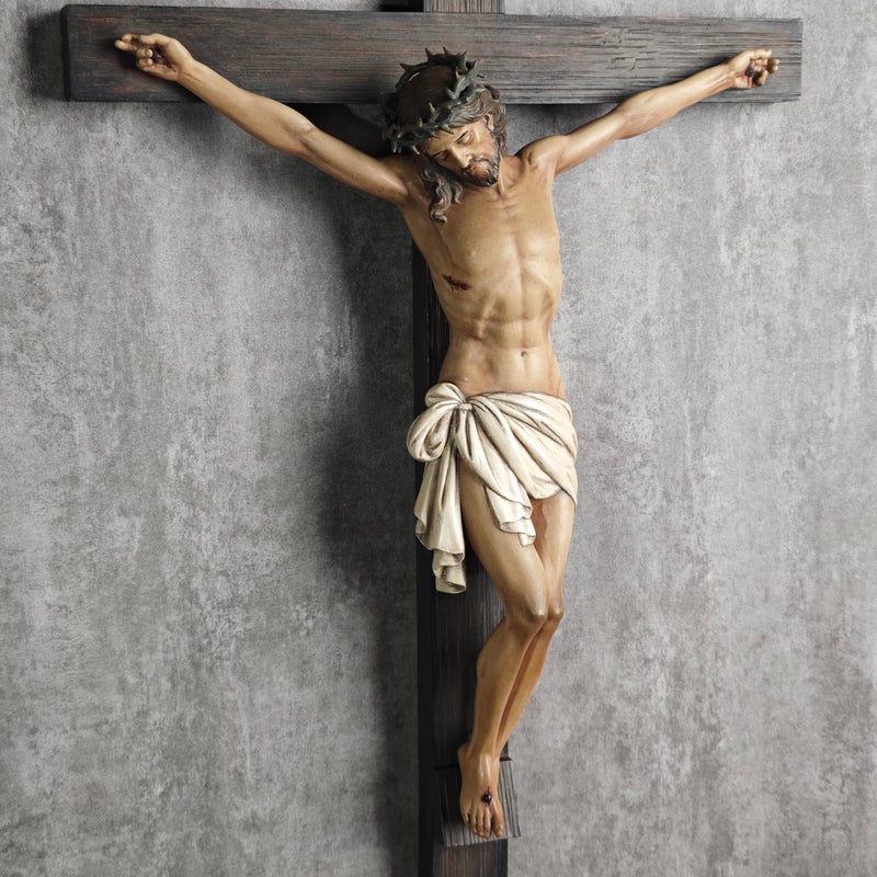 BC BUILDCLASSIC BC Catholic Crucifix Wall Cross in 24" H Jesus Christ indoor Home Decor Collectable Religious Gifts Renaissance Sculpture handmade By Buildclassic - Image 3