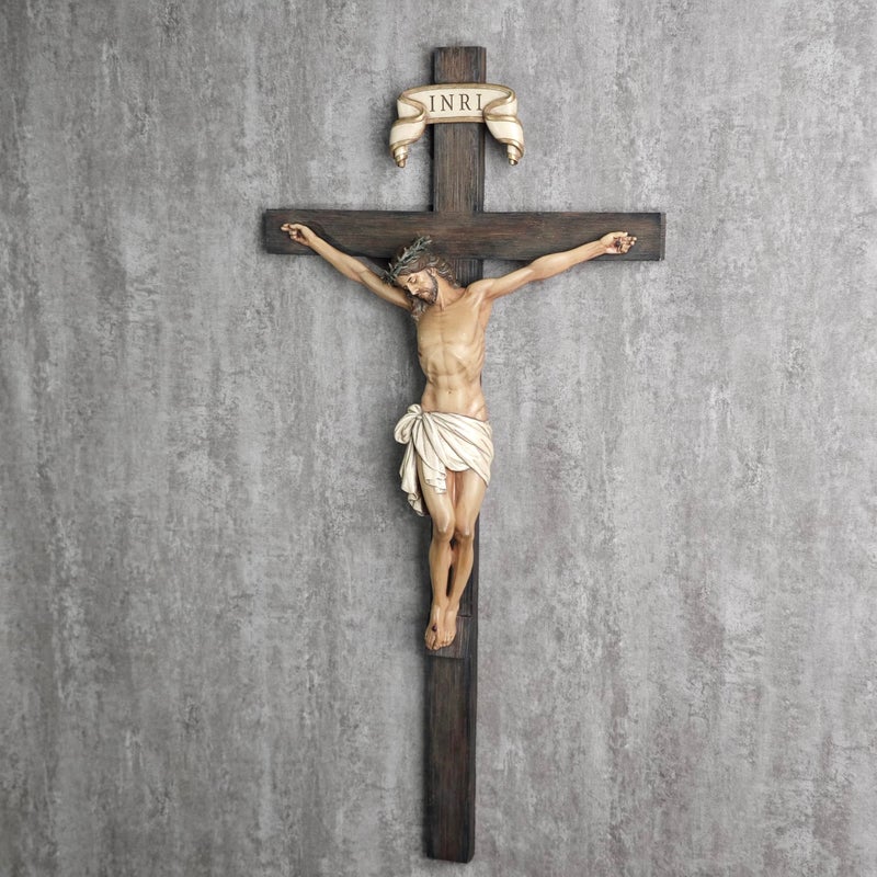 BC BUILDCLASSIC BC Catholic Crucifix Wall Cross in 24" H Jesus Christ indoor Home Decor Collectable Religious Gifts Renaissance Sculpture handmade By Buildclassic - Image 5
