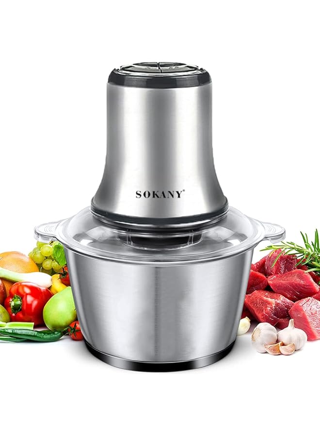 erorex Electric Meat Grinder Food Processor 3L Stainless Steel Meat Blender Food Chopper For Meat Vegetables Fruits And Nuts With 4 Large Sharp Blades 800W High Power  - Image 1