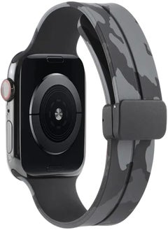 Fekra Camo Magnetic Bands for Apple Watch Ultra Band 49mm 45mm 44mm 42mm, Soft Sport Silicone Strap for Series 8/7/6/5/SE