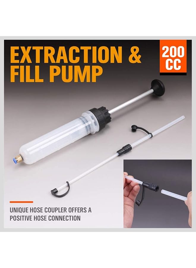 KASTWAVE 200Cc Fluid Extractor, Automotive Fluid Extractor Pump, Oil Extractor/Oil Syringe, Manual Fuel Suction & Filler, Fluid Change Evacuator (7 Oz./0.21 Qt.) - Image 3
