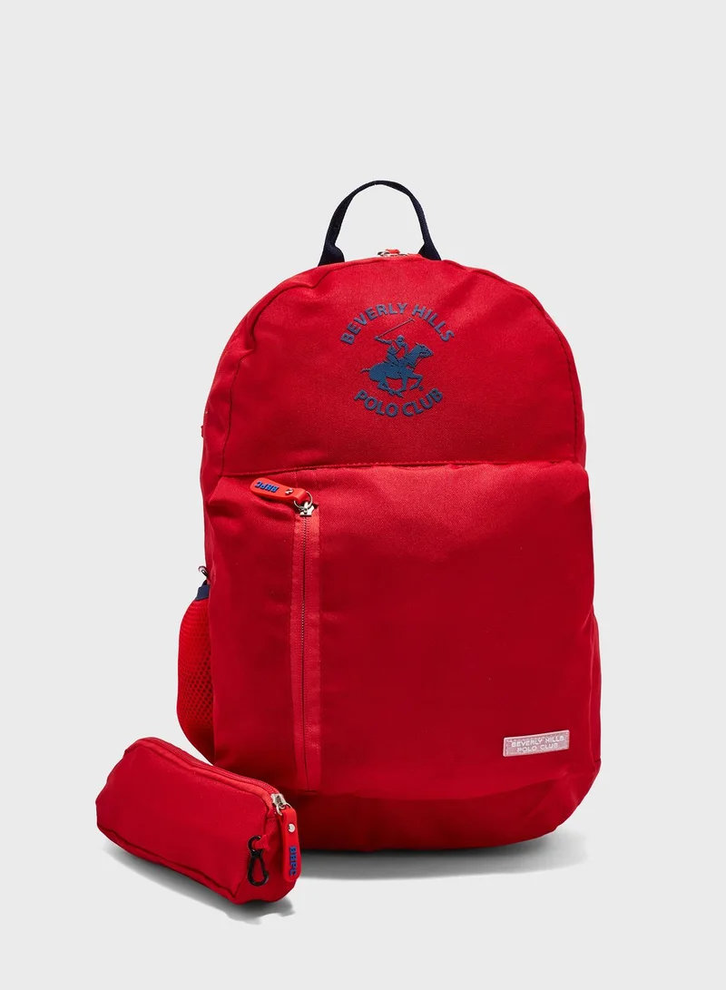 bhpoloclub Logo Front Zip Backpack