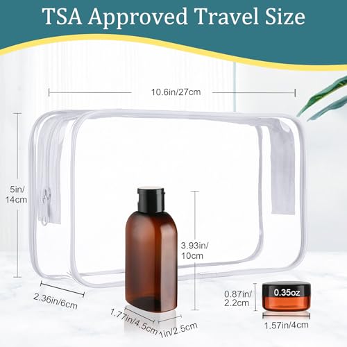 Cosywell Travel Bottles for Toiletries 10PCS Plastic Squeeze Bottles TSA Approved Travel Size Containers Leakproof Plastic Cream Jars Refillable Cream Lotion Travel Essential Toiletries - Image 3