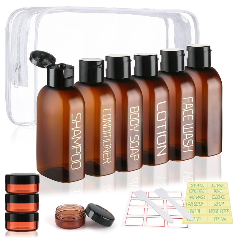 Cosywell Travel Bottles for Toiletries 10PCS Plastic Squeeze Bottles TSA Approved Travel Size Containers Leakproof Plastic Cream Jars Refillable Cream Lotion Travel Essential Toiletries - Image 2