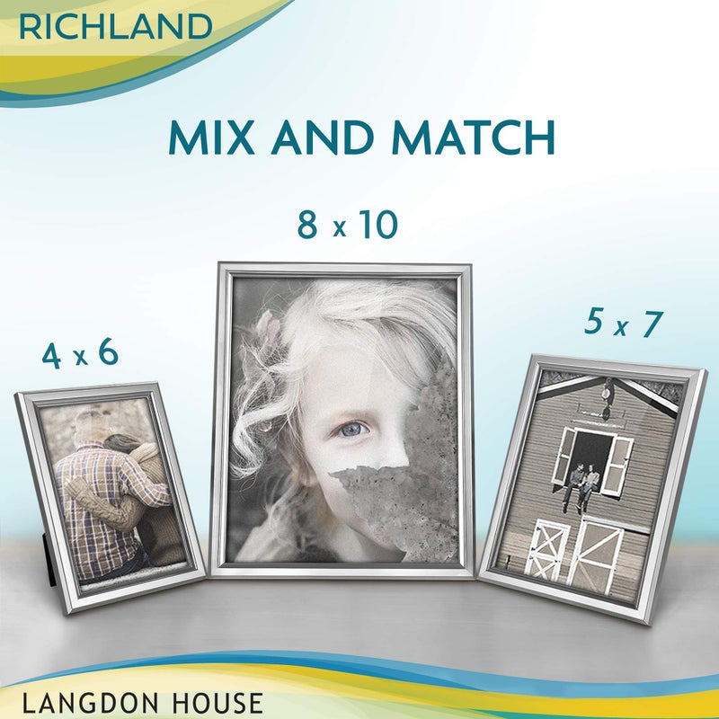 Langdon House 4x6 Silver Picture Frame - Distinguished Edging for Classic Style - Richland Collection - Image 5