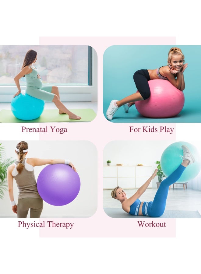 R&D Yoga Ball with Air Pump - Anti-Burst, Slip-Resistant Exercise Ball for Gym Pilates, Balance Training, Stability, and Pregnancy - Supports 125KG, Fitness Gym Equipment (Silver) - Image 4