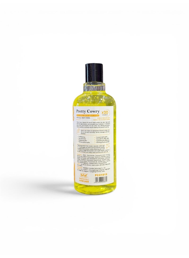 Vitamin B3 X20 Face & Body Serum – Pretty Cowry | 500ml - Image 2