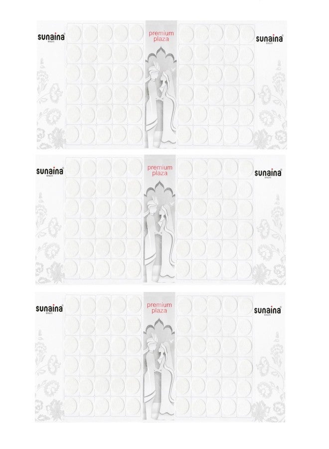 Sunaina Premium Plaza White Bindi for Women Size-7 (Size 12MM) (SPPMW107) - Image 2