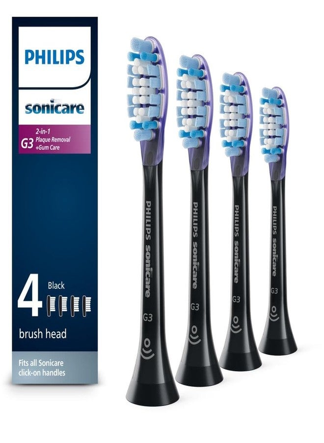 Sonicare رؤوس فرشاة الأسنان البديلة الأصلية من فيليبس سونيكير G3 للعناية باللثة، سوداء، HX9054/95 - Image 1