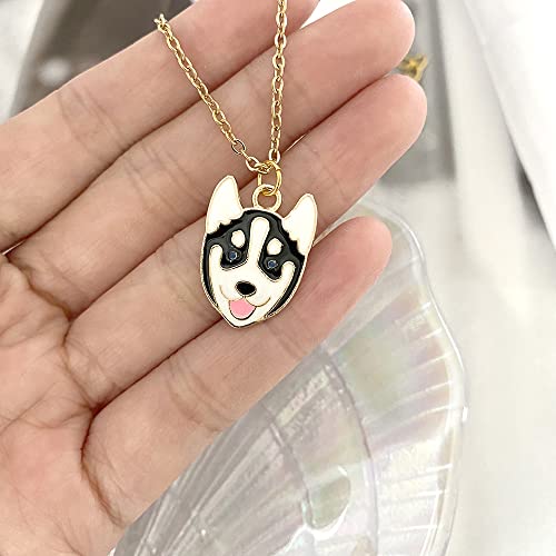 MYANAIL Cartoon Pet Dog Pendant Necklace,Creative Animal Jewelry Clavicle Necklace for Birthday Gift (Husky) - Image 5