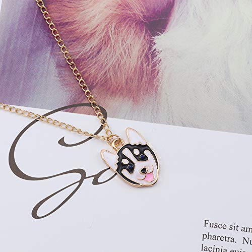 MYANAIL Cartoon Pet Dog Pendant Necklace,Creative Animal Jewelry Clavicle Necklace for Birthday Gift (Husky) - Image 2