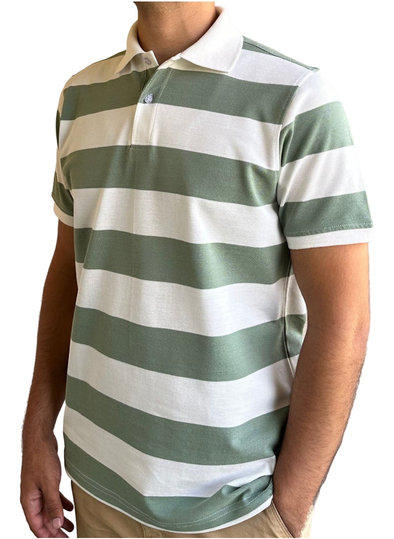 Horse Polo Striped Polo T-Shirt Mint green - Off white - pzsku/Z38F560B1831118897AB9Z/45/_/1717711770/a72b898e-b1c7-4909-945b-e1a0c2b98193