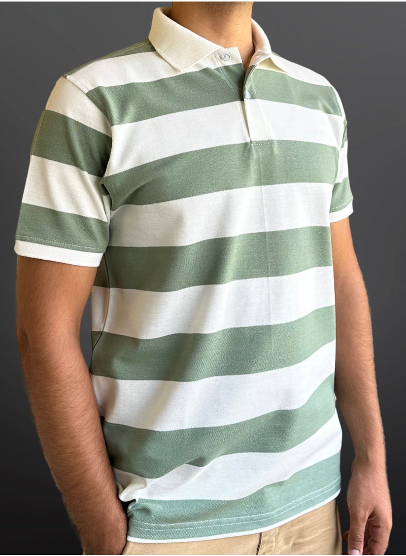 Horse Polo Striped Polo T-Shirt Mint green - Off white - pzsku/Z38F560B1831118897AB9Z/45/_/1718133347/814eb960-243e-4e07-9653-8816e5838a0a