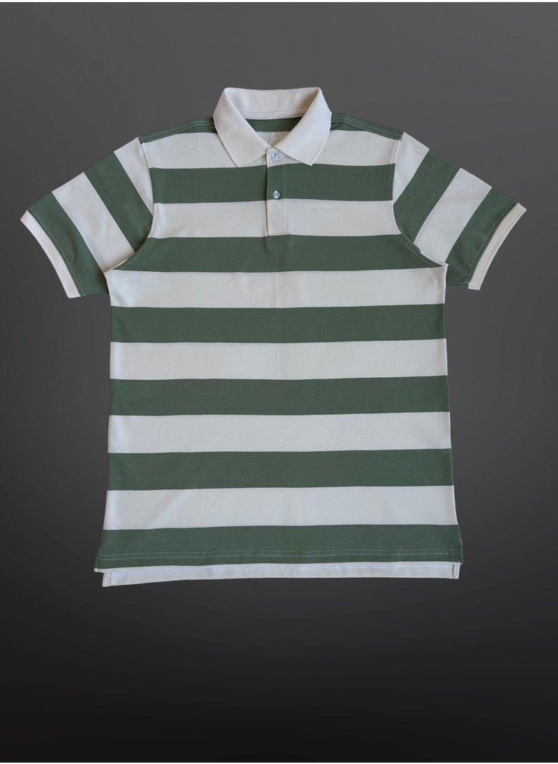 Horse Polo Striped Polo T-Shirt Mint green - Off white - pzsku/Z38F560B1831118897AB9Z/45/_/1718133349/e9595d3c-d21f-4272-82ca-547a485d3a3d