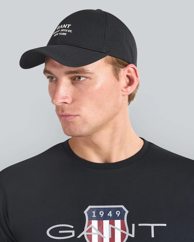 غانت Script Graphic Cap For Men (Grey Melange)